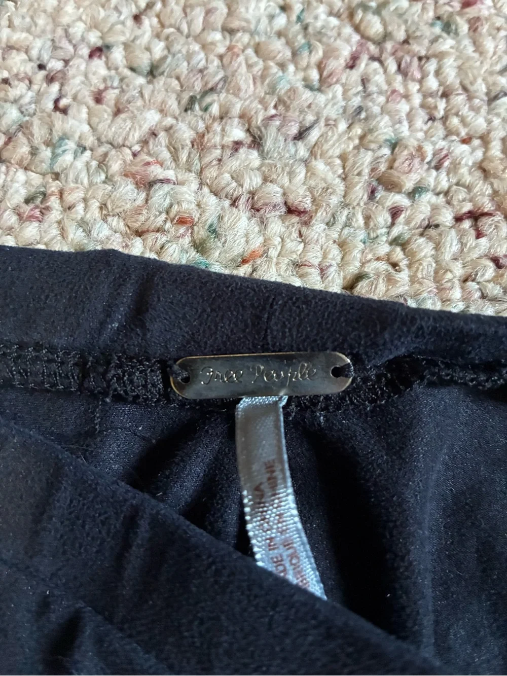Free People Black Ruched Leggings